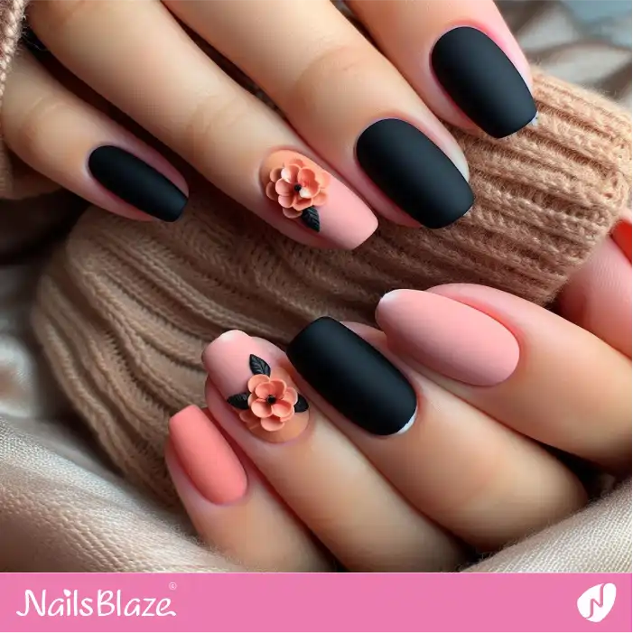 Peach Fuzz Nails 3D Flower Design | Color of the Year 2024 - NB1734